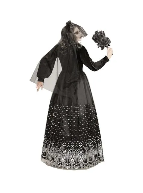 Costume da sposa halloween scheletro dell'oscurità per donna