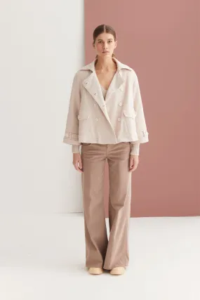 Double-Breasted Cotton Blazer Garment Dyed 75D0 1047